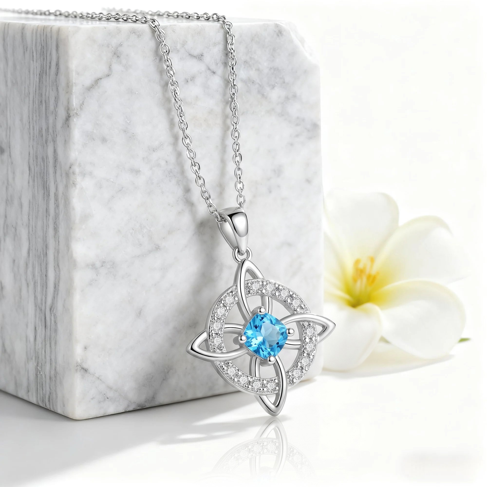 🔥Last Day 49% OFF - Witch knot necklace with mystic birthstone – Natural crystal 🔮💞 Protect your loved ones