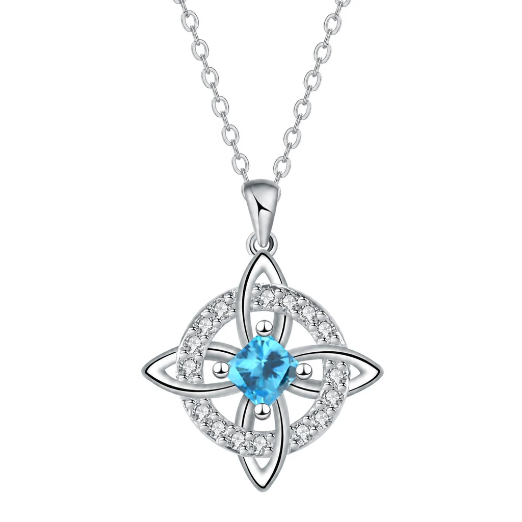 🔥Last Day 49% OFF - Witch knot necklace with mystic birthstone – Natural crystal 🔮💞 Protect your loved ones