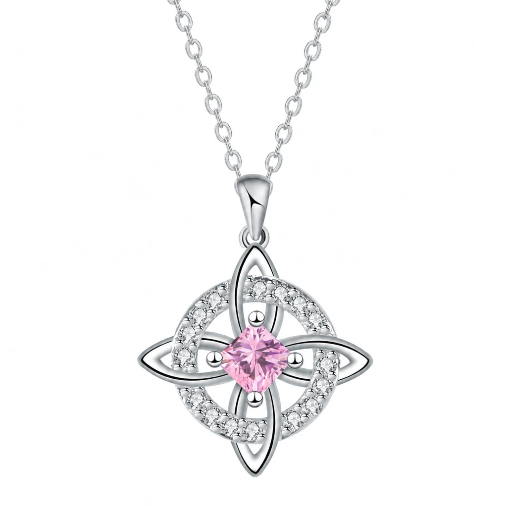 🔥Last Day 49% OFF - Witch knot necklace with mystic birthstone – Natural crystal 🔮💞 Protect your loved ones