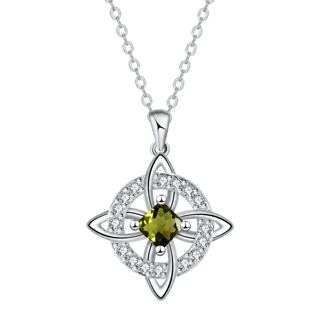 🔥Last Day 49% OFF - Witch knot necklace with mystic birthstone – Natural crystal 🔮💞 Protect your loved ones