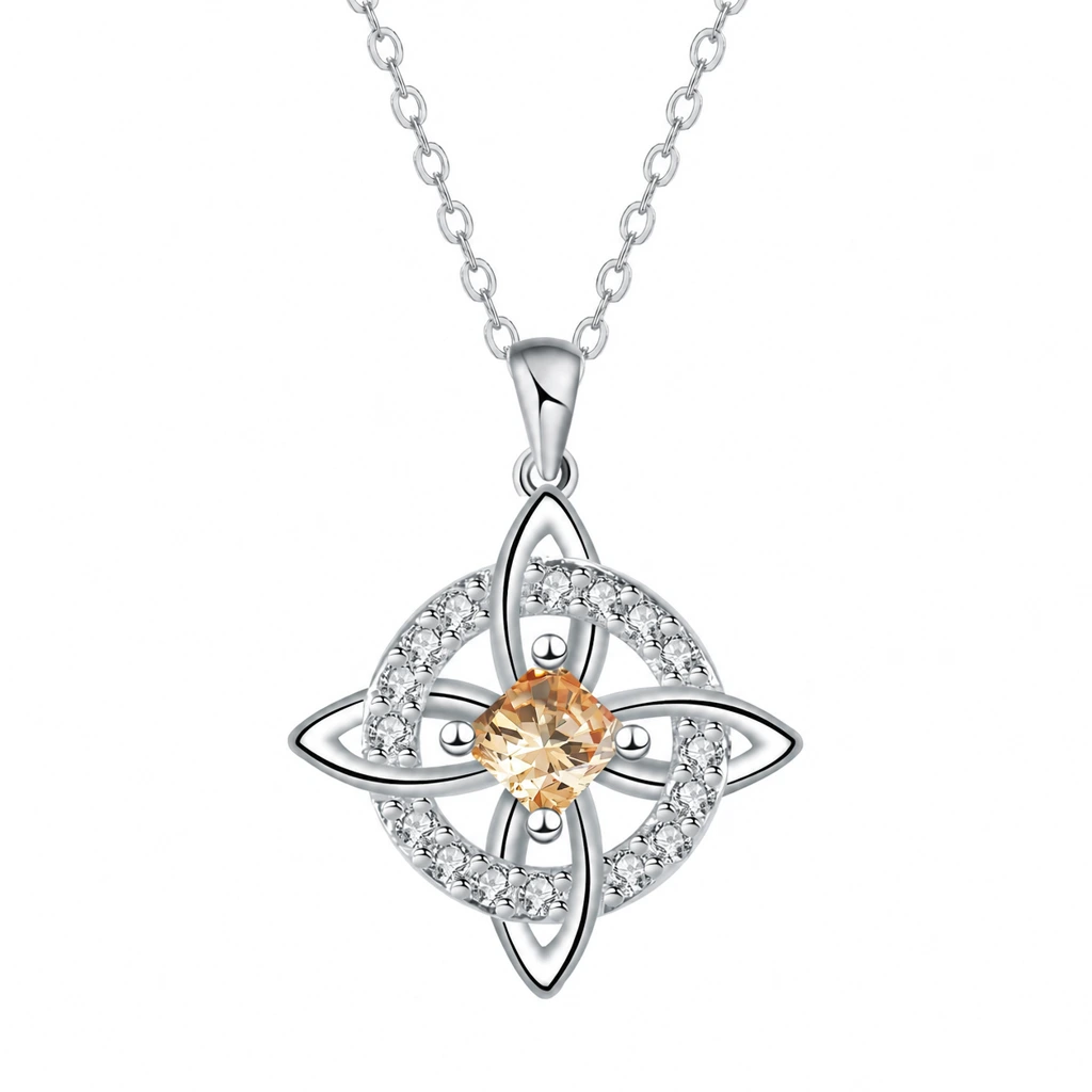 🔥Last Day 49% OFF - Witch knot necklace with mystic birthstone – Natural crystal 🔮💞 Protect your loved ones