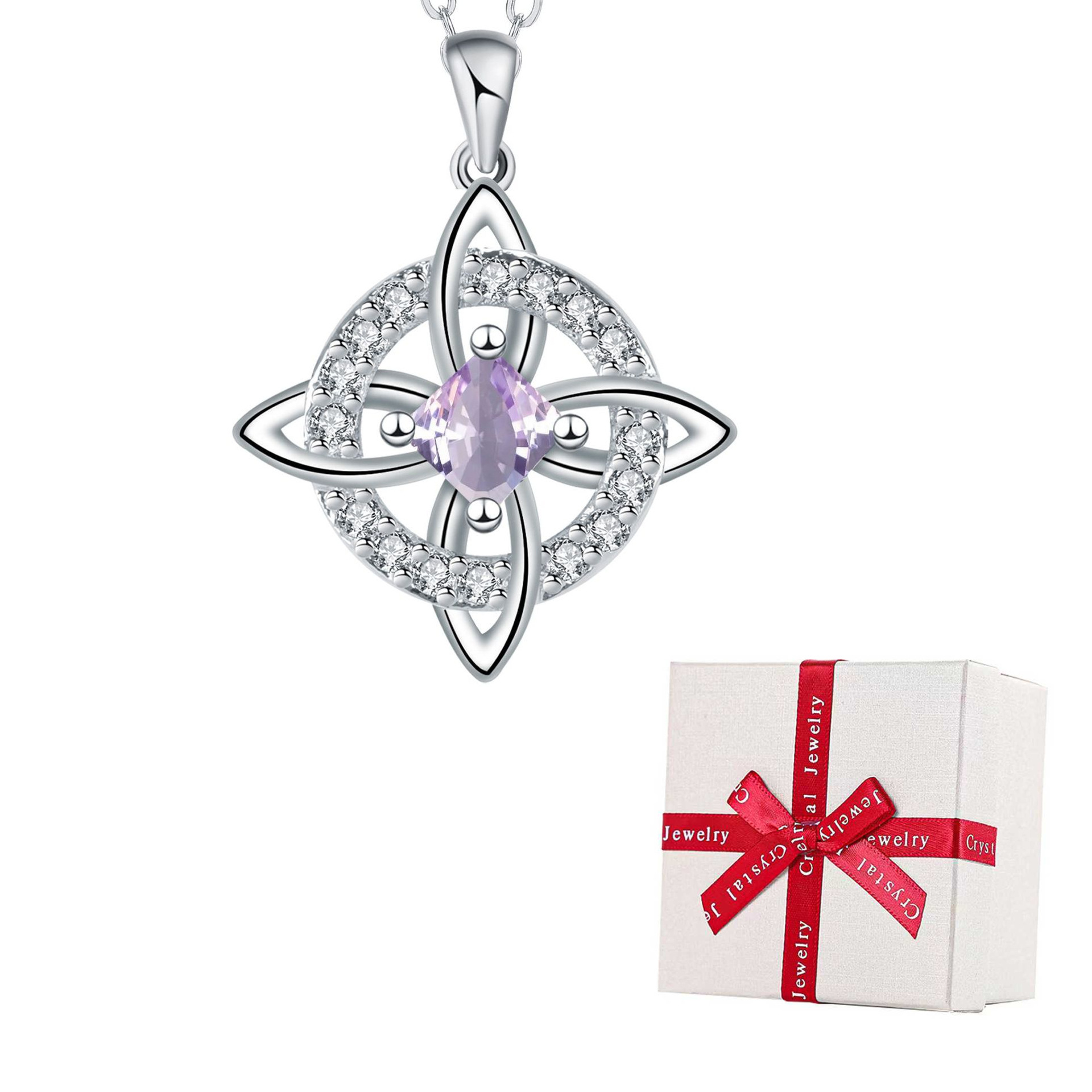🔥Last Day 49% OFF - Witch knot necklace with mystic birthstone – Natural crystal 🔮💞 Protect your loved ones