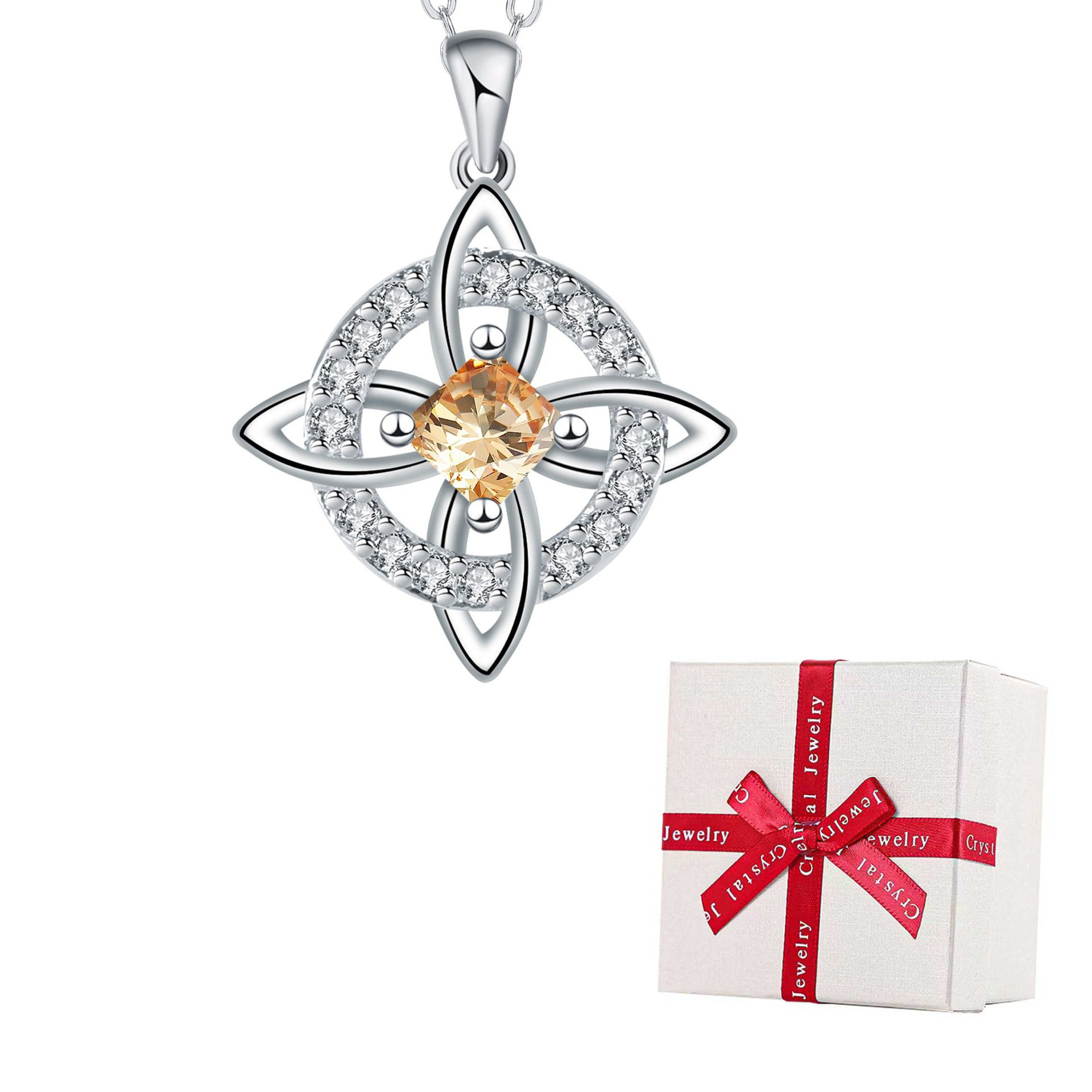 🔥Last Day 49% OFF - Witch knot necklace with mystic birthstone – Natural crystal 🔮💞 Protect your loved ones