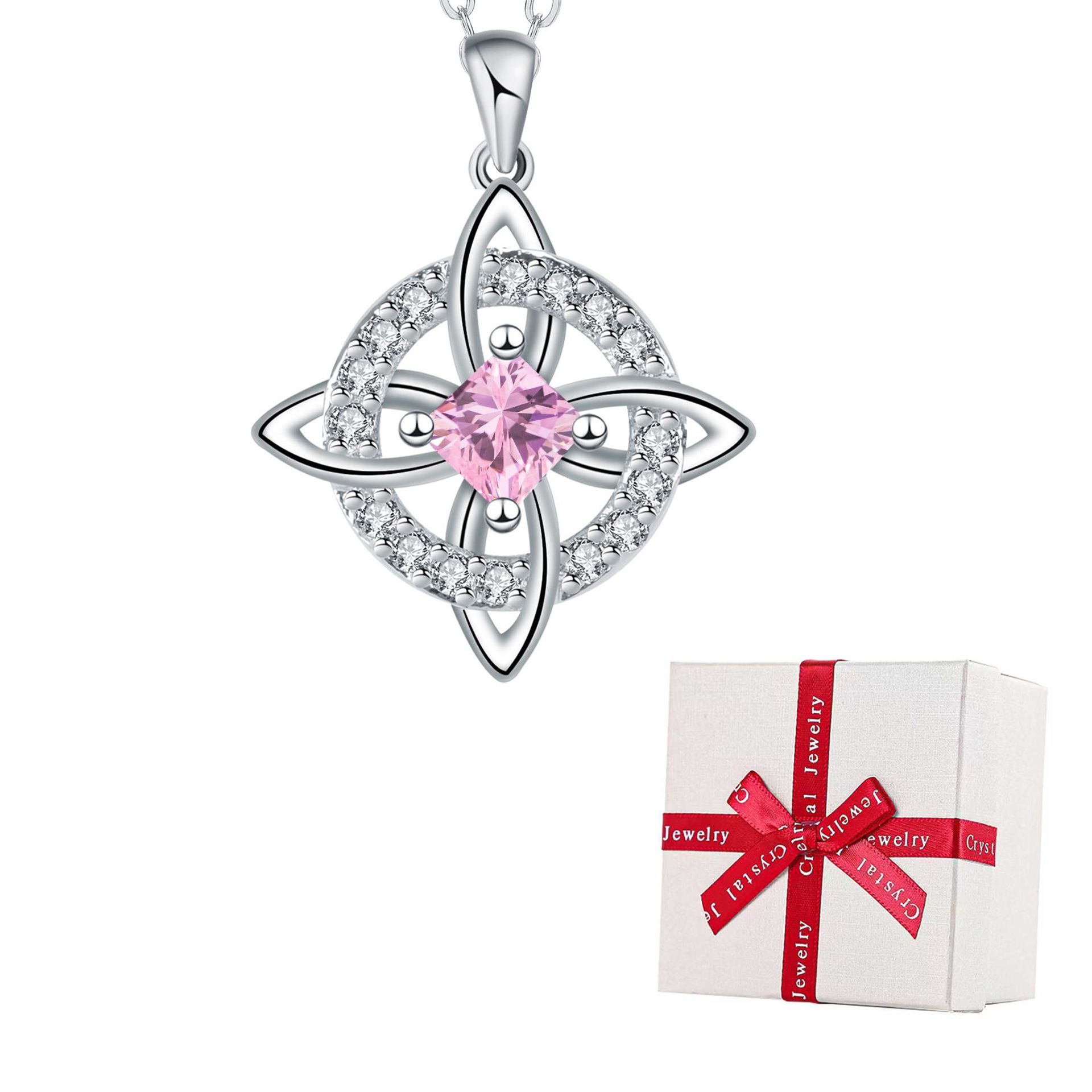 🔥Last Day 49% OFF - Witch knot necklace with mystic birthstone – Natural crystal 🔮💞 Protect your loved ones