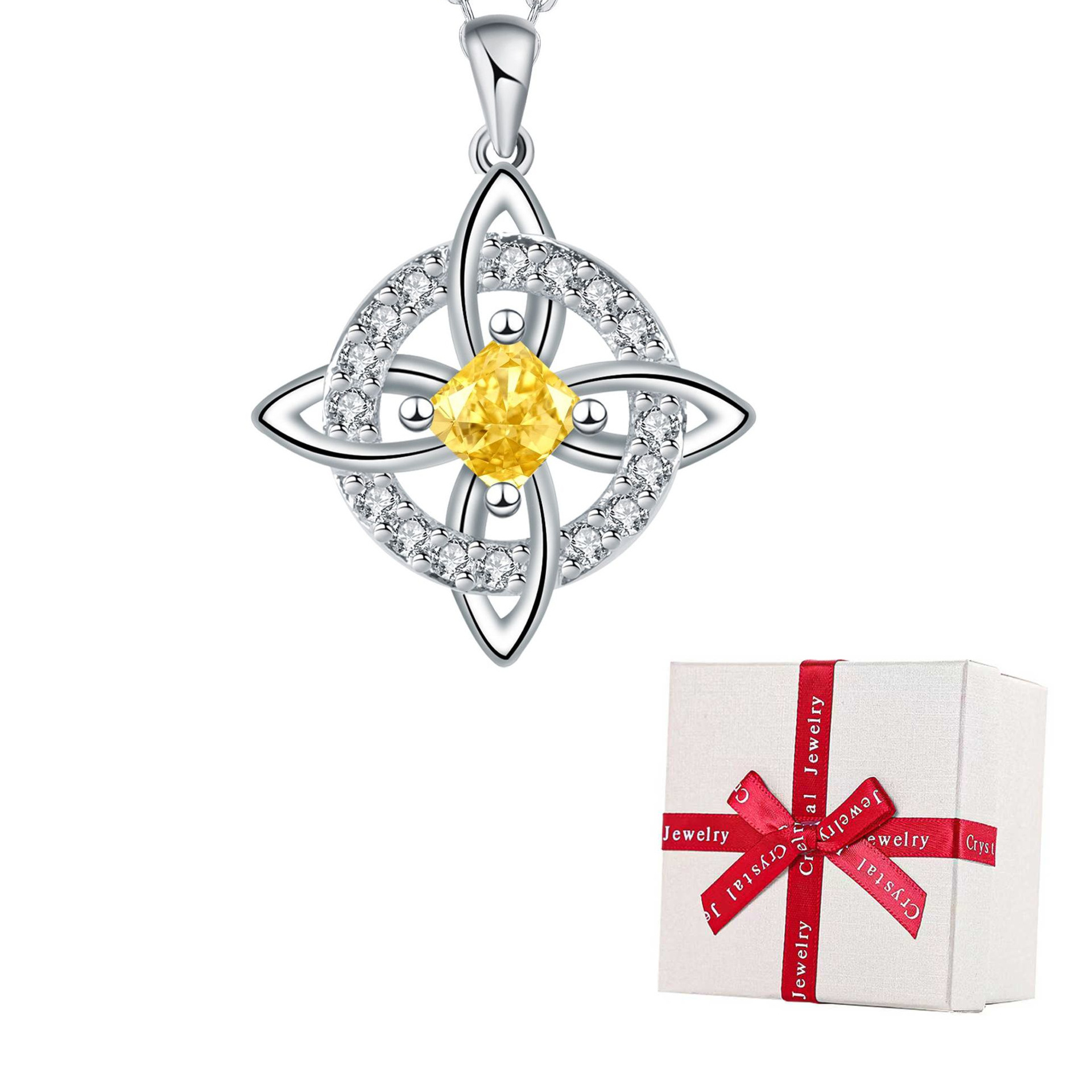 🔥Last Day 49% OFF - Witch knot necklace with mystic birthstone – Natural crystal 🔮💞 Protect your loved ones