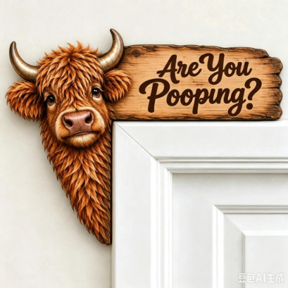 🐮Last Day 50% OFF - Funny Highland Cow Door Topper