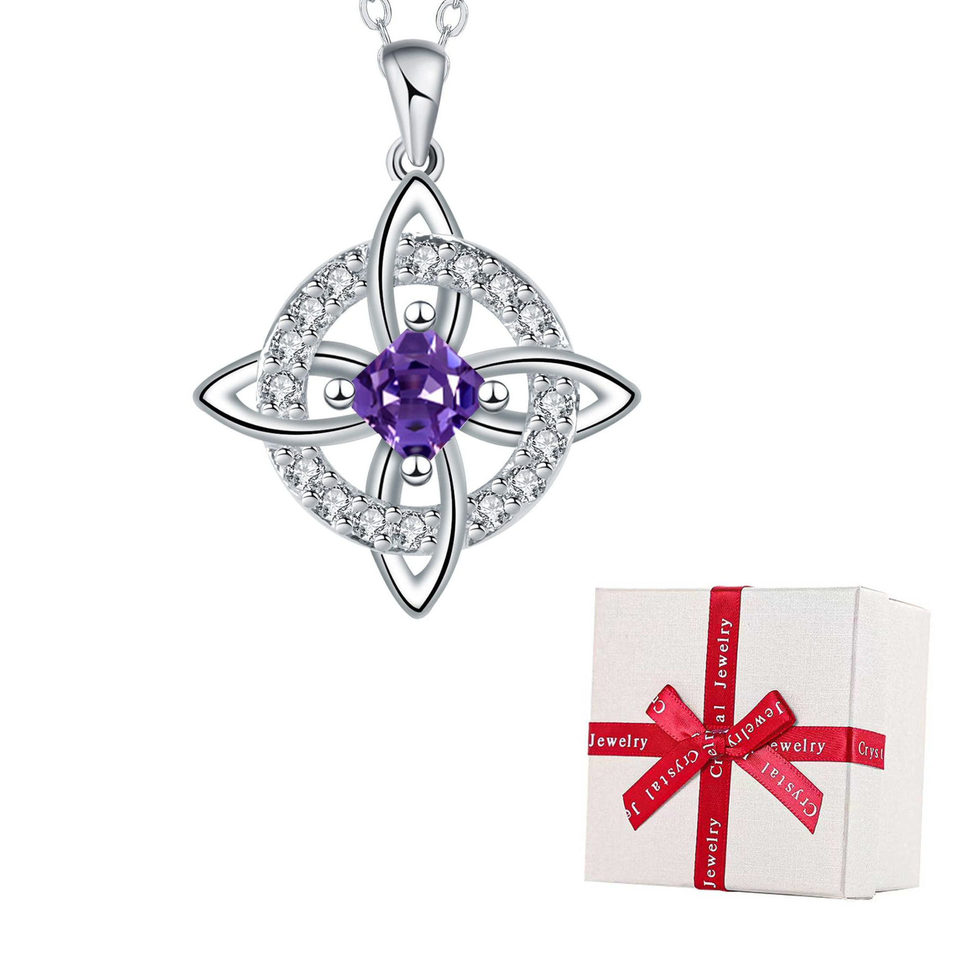 🔥Last Day 49% OFF - Witch knot necklace with mystic birthstone – Natural crystal 🔮💞 Protect your loved ones