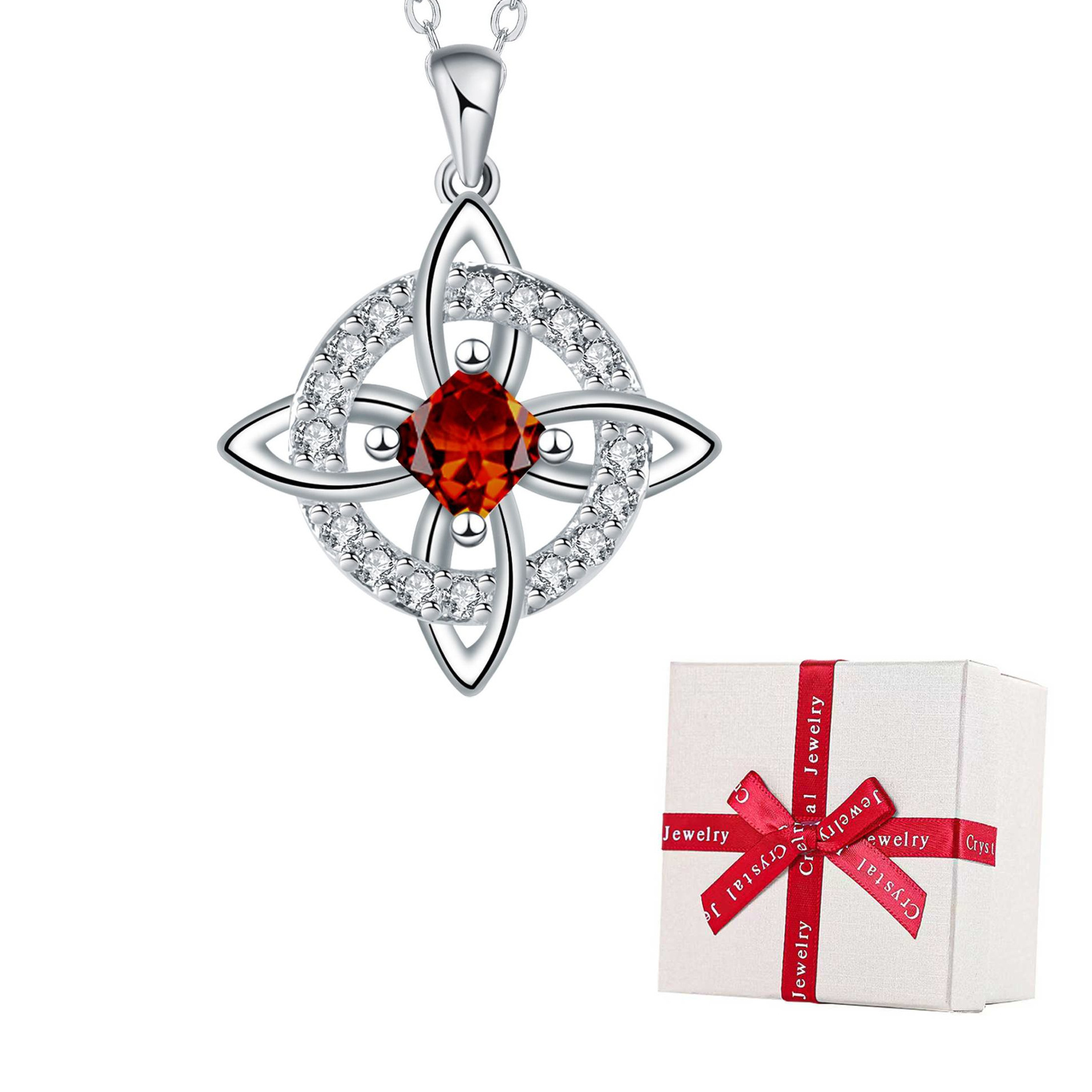 🔥Last Day 49% OFF - Witch knot necklace with mystic birthstone – Natural crystal 🔮💞 Protect your loved ones