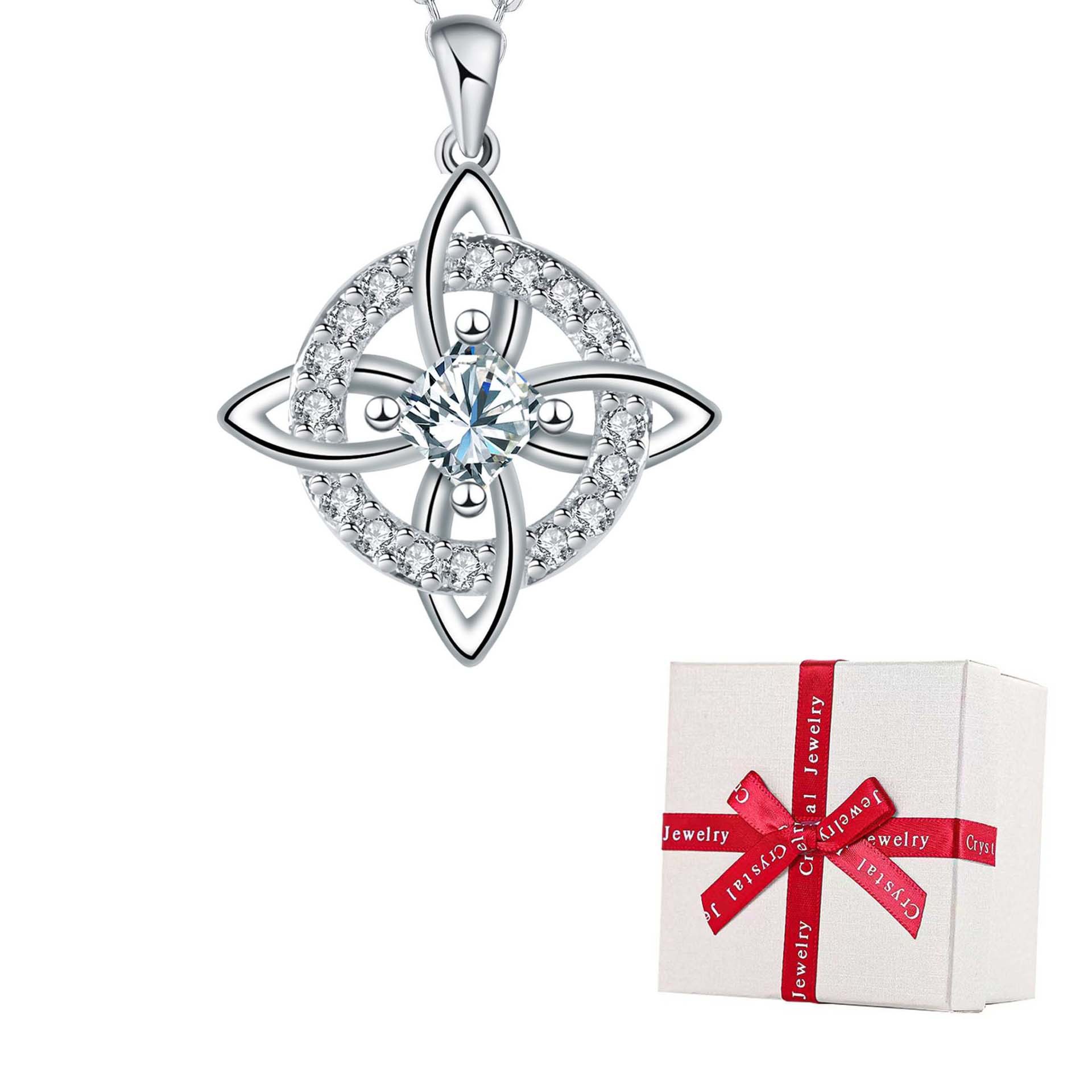 🔥Last Day 49% OFF - Witch knot necklace with mystic birthstone – Natural crystal 🔮💞 Protect your loved ones
