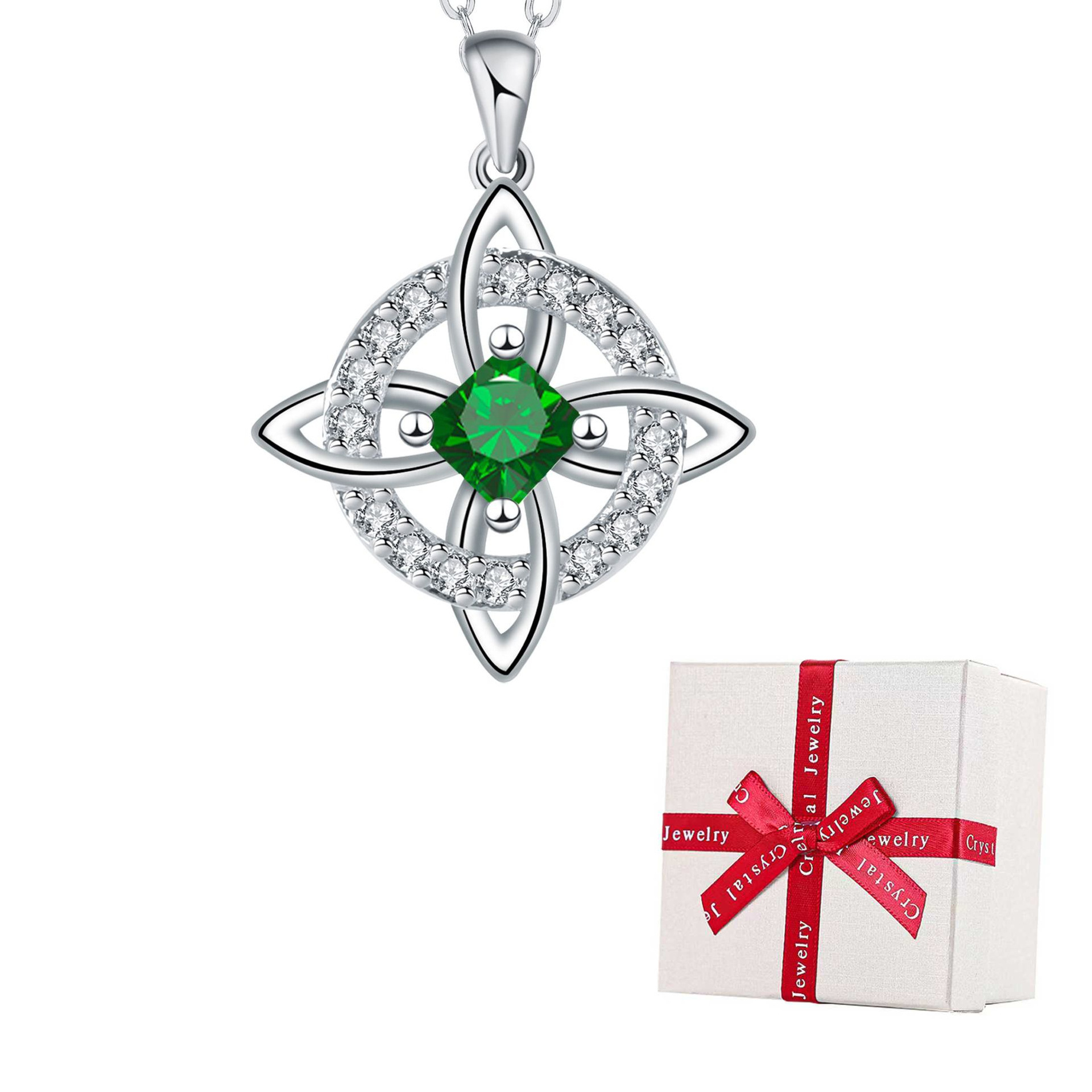 🔥Last Day 49% OFF - Witch knot necklace with mystic birthstone – Natural crystal 🔮💞 Protect your loved ones