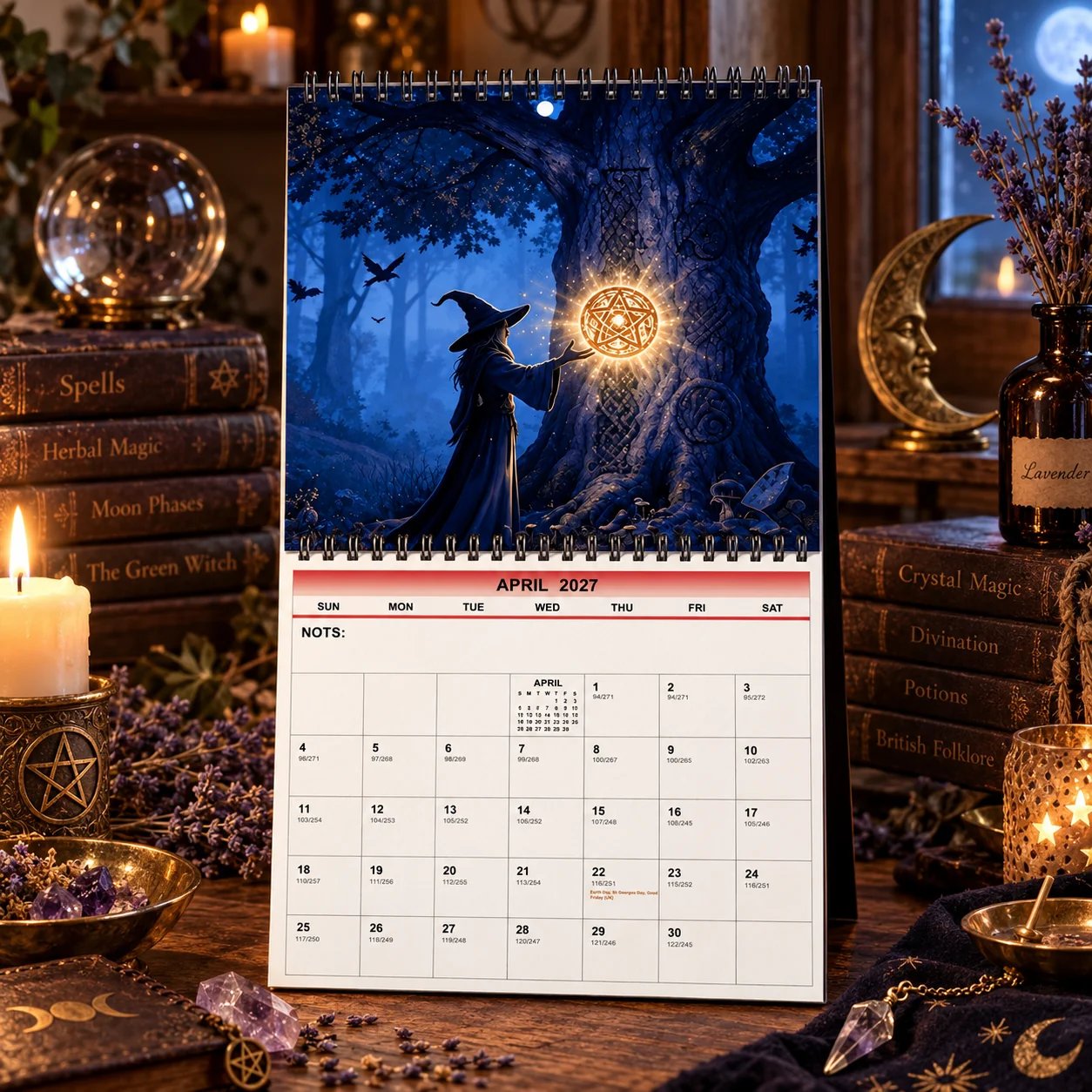 Witches’ Calendar 2027 Wall Calendar – 12-Month Mystical Witch Calendar ...