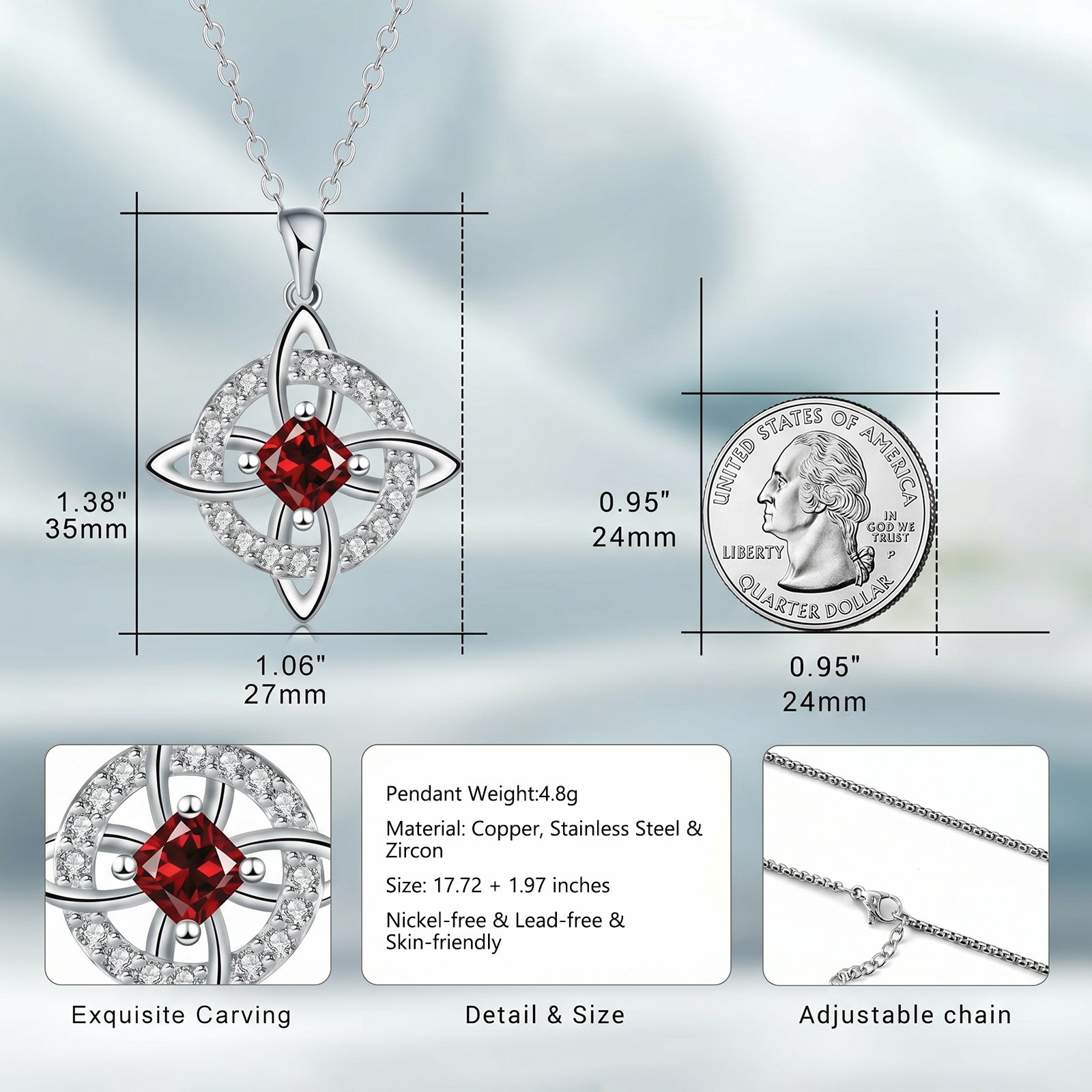 🔥Last Day 49% OFF - Witch knot necklace with mystic birthstone – Natural crystal 🔮💞 Protect your loved ones