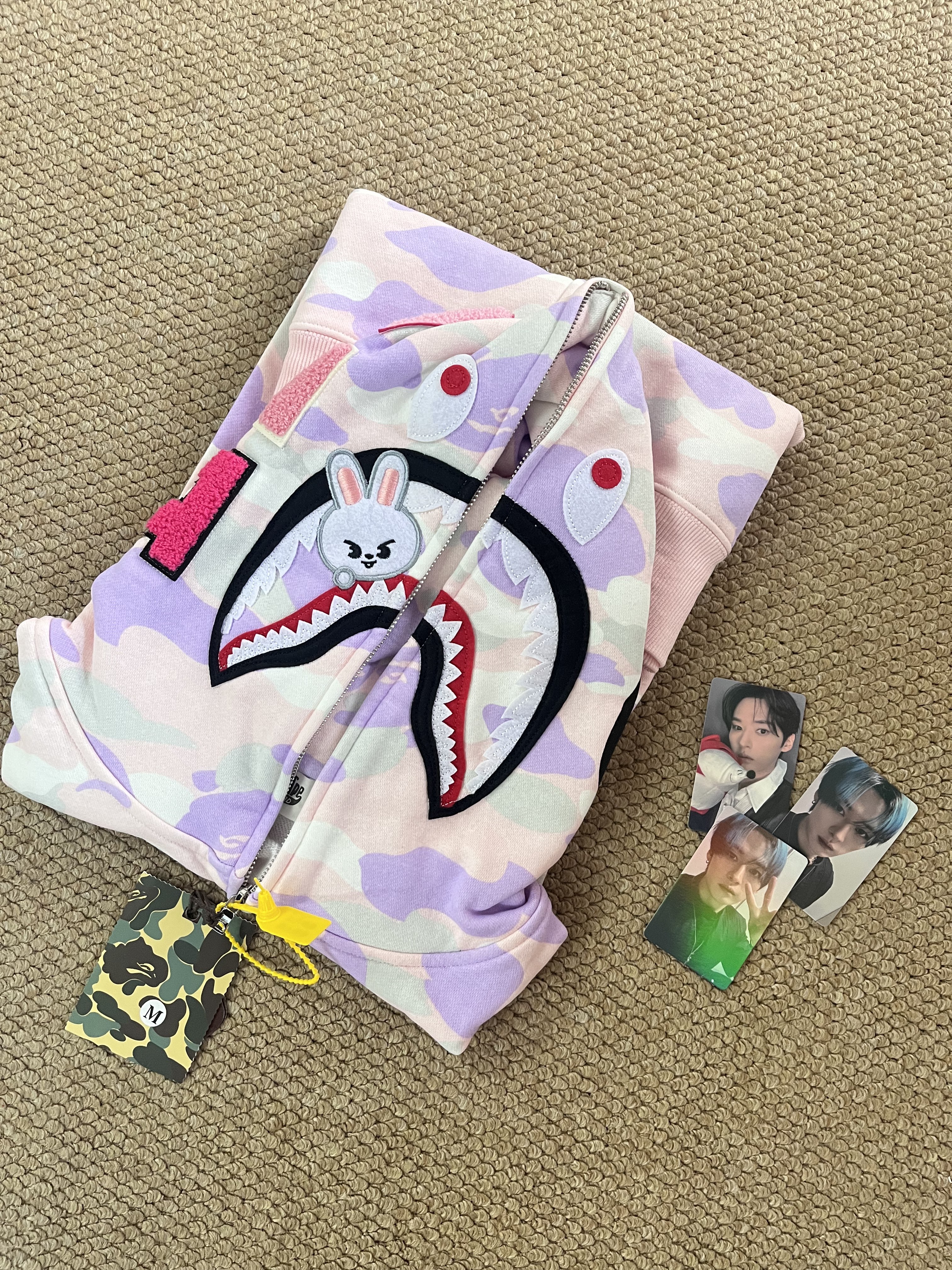 StrayKids LeeKnow BAPE Inspired Bape camo zip-up  hoodie-Stray Kids