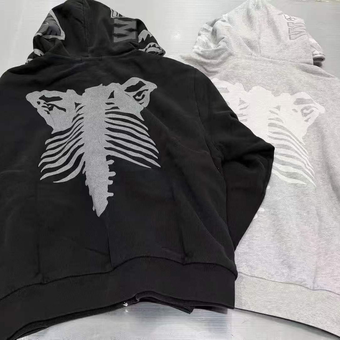 Lngshot ryul inspired shark heavy bape skeleton full zip hoodie