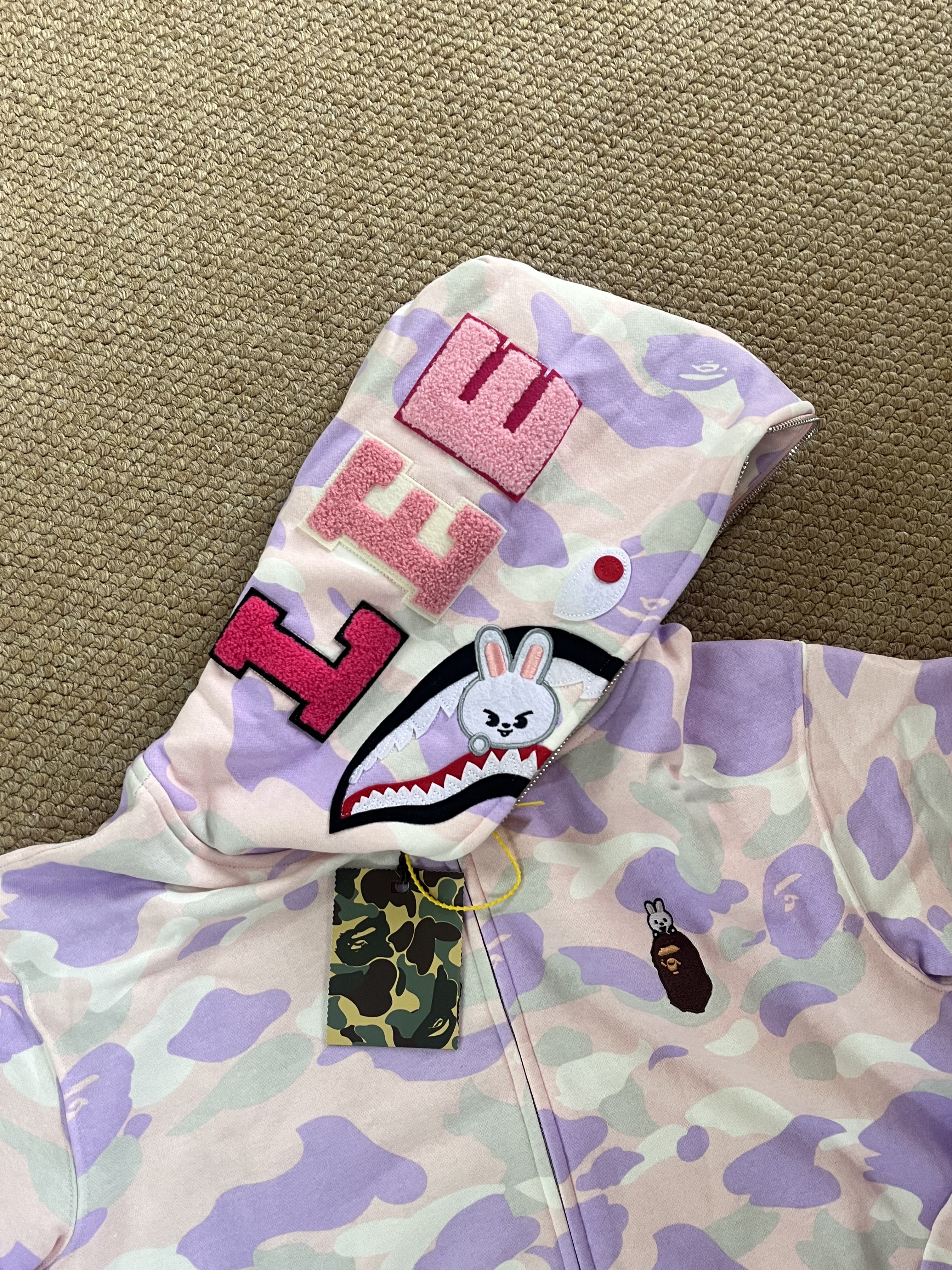 StrayKids LeeKnow BAPE Inspired Bape camo zip-up  hoodie-Stray Kids