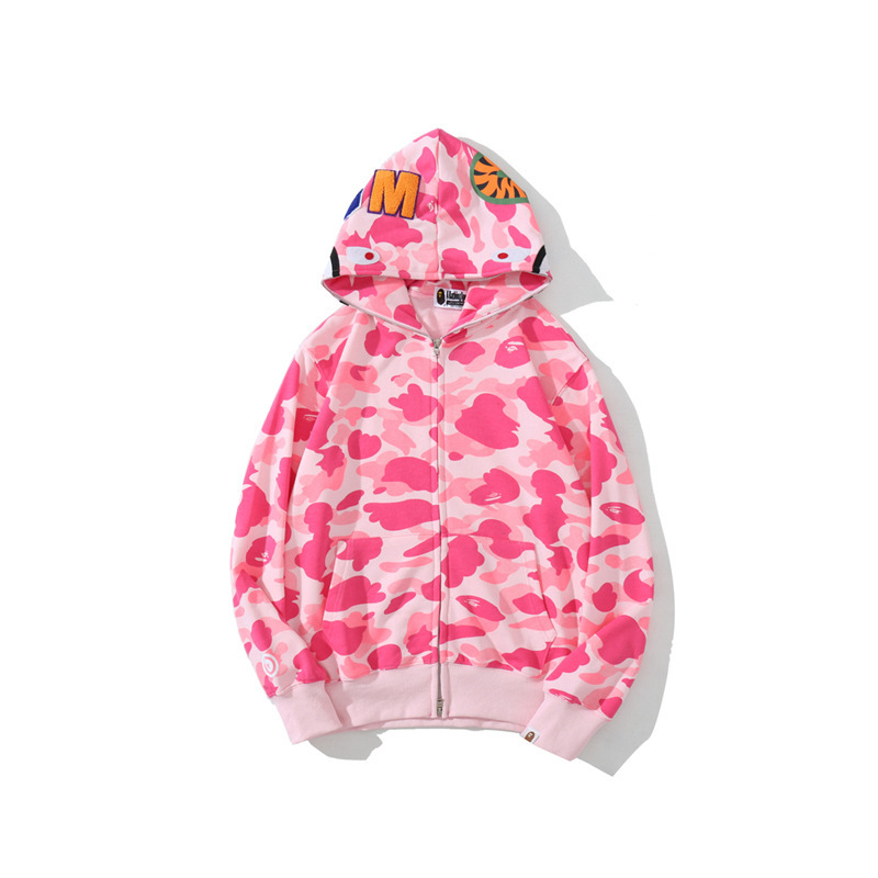 IVE Wonyoung Camo Bape shark Print inspired zip up oversized hoodie jacket