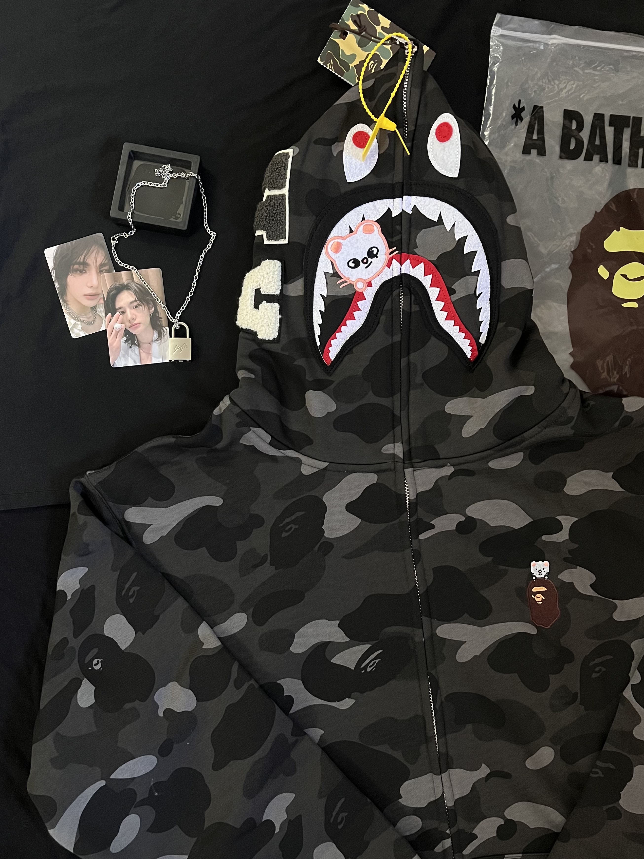 StrayKids Hyunjin BAPE Inspired Bape camo zip-up  hoodie-Stray Kids