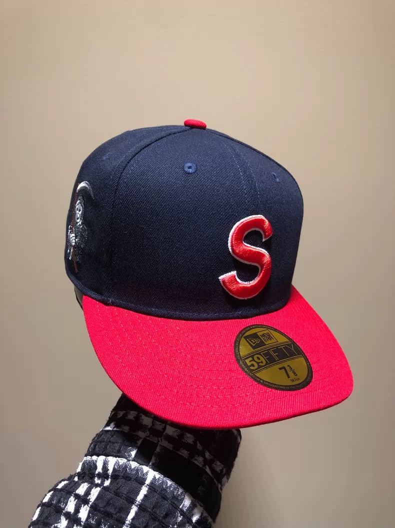 Navy&Red Cap｜Embroidered  supreme style Baseball Custom Cap Hat 