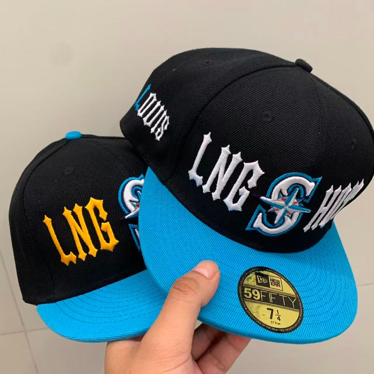 Black & Teal Two-Tone Cap｜Embroidered Baseball Custom Cap Hat 