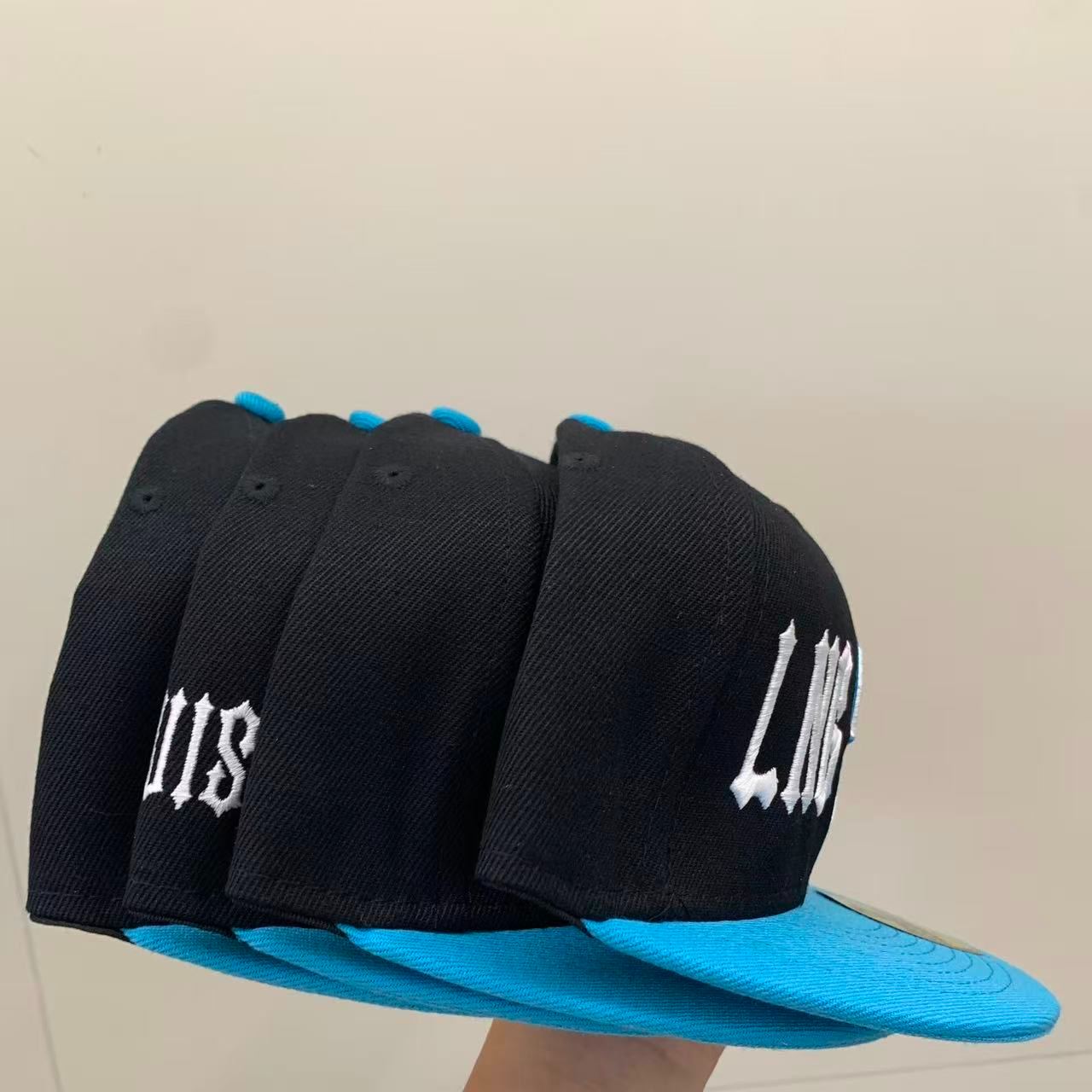 Black & Teal Two-Tone Cap｜Embroidered Baseball Custom Cap Hat 