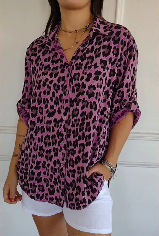 Women's Casual Leopard Print Tops