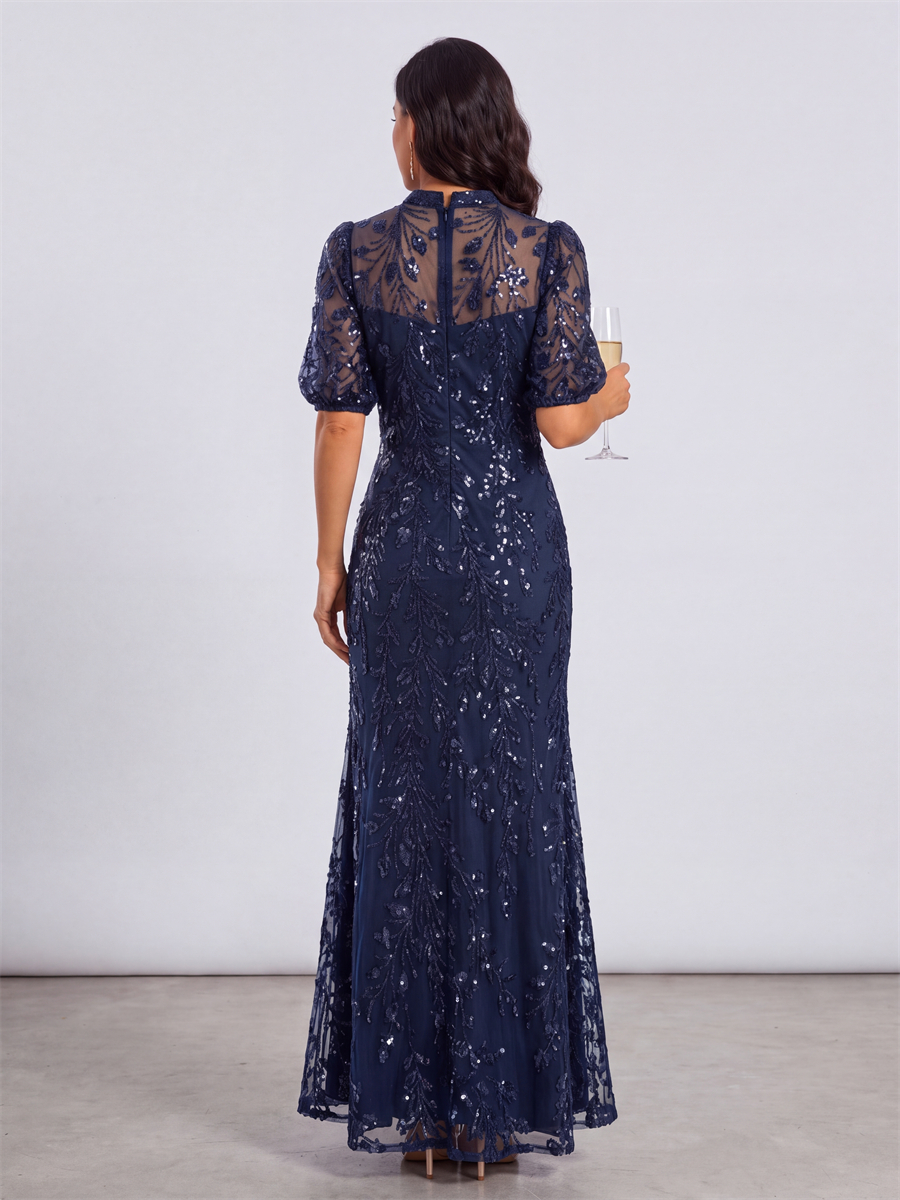 Sheath V-neck 1/2 Sleeves Appliques Lace Ankle-Length Lace Corset Mother of the Bride Dress