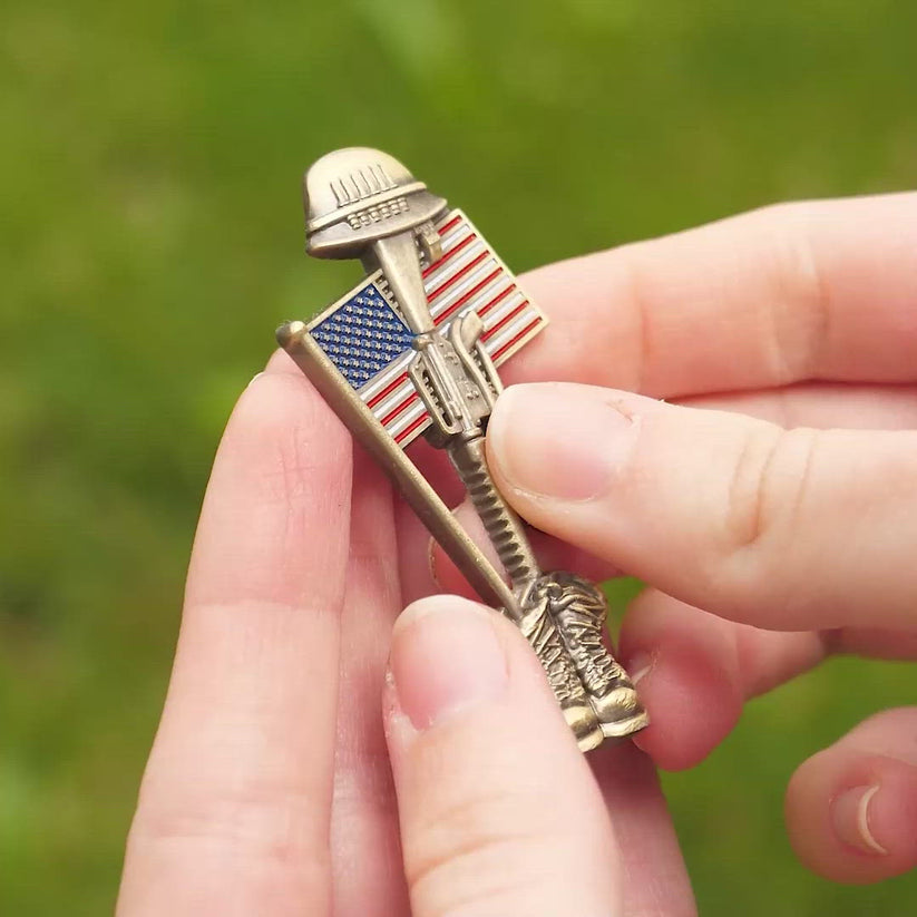 Handmade Soldier Memorial Pin - Made in America