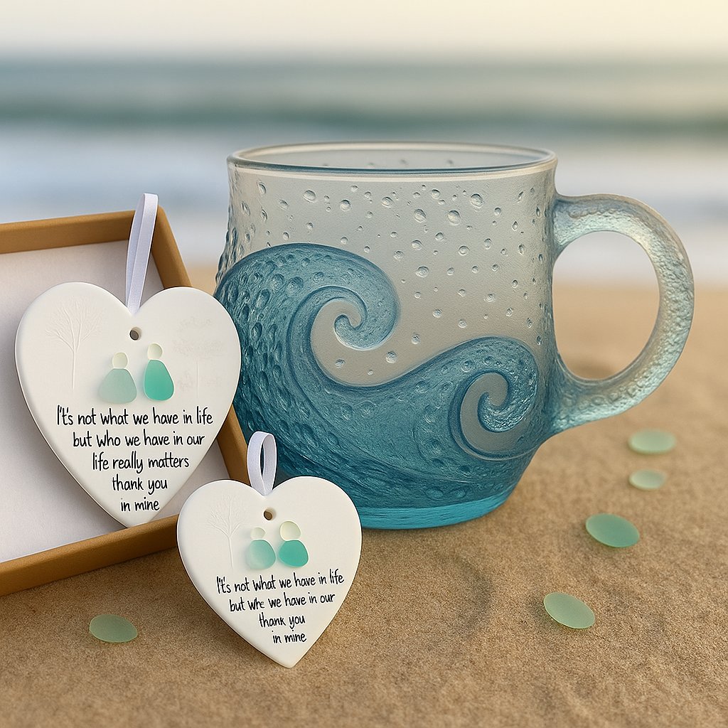 🌊Handmade Sea Glass Wave Cups