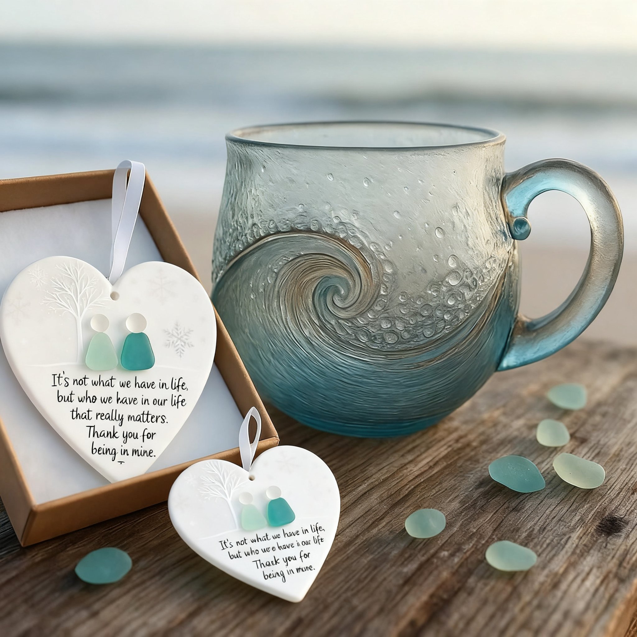 🌊Handmade Sea Glass Wave Cups