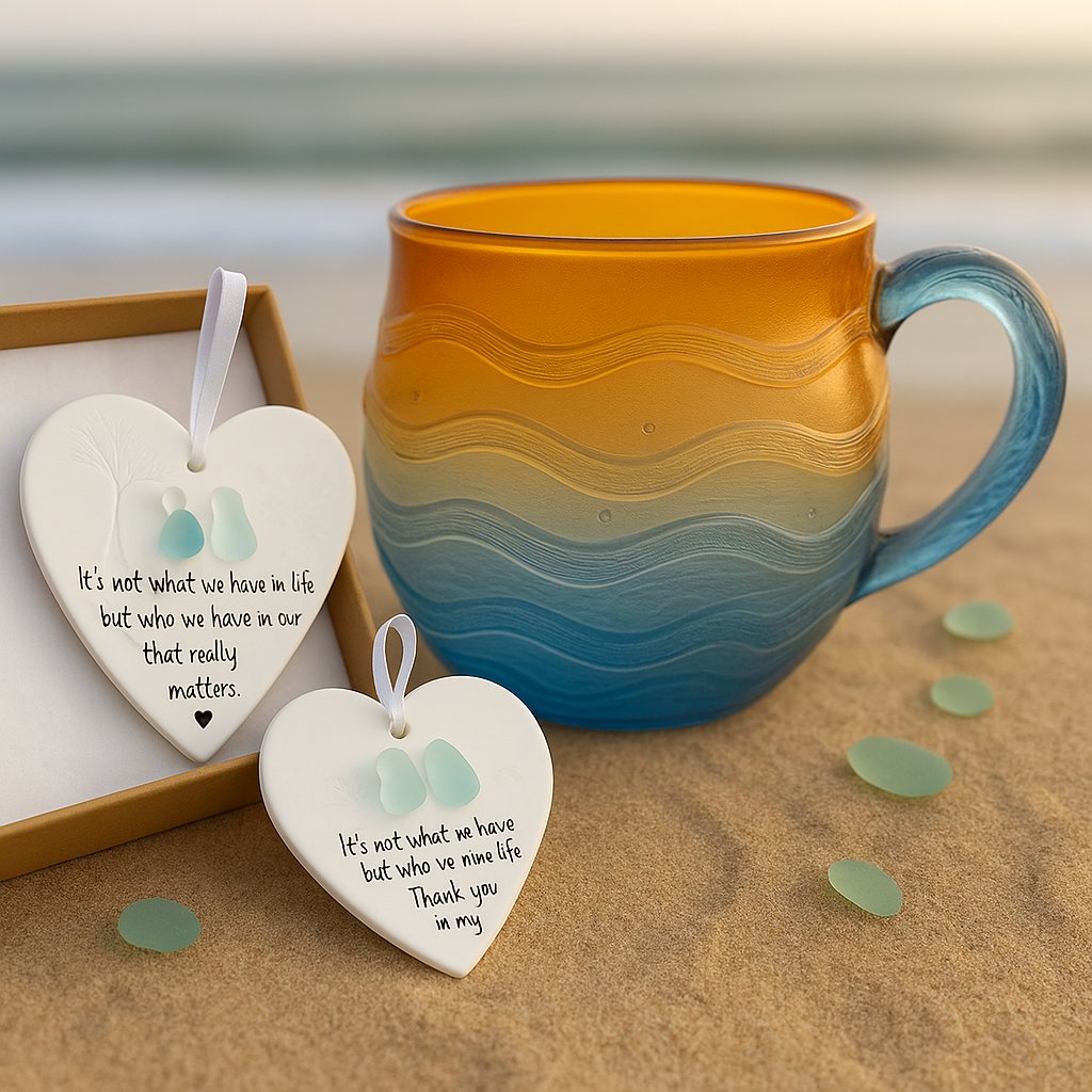 🌊Handmade Sea Glass Wave Cups