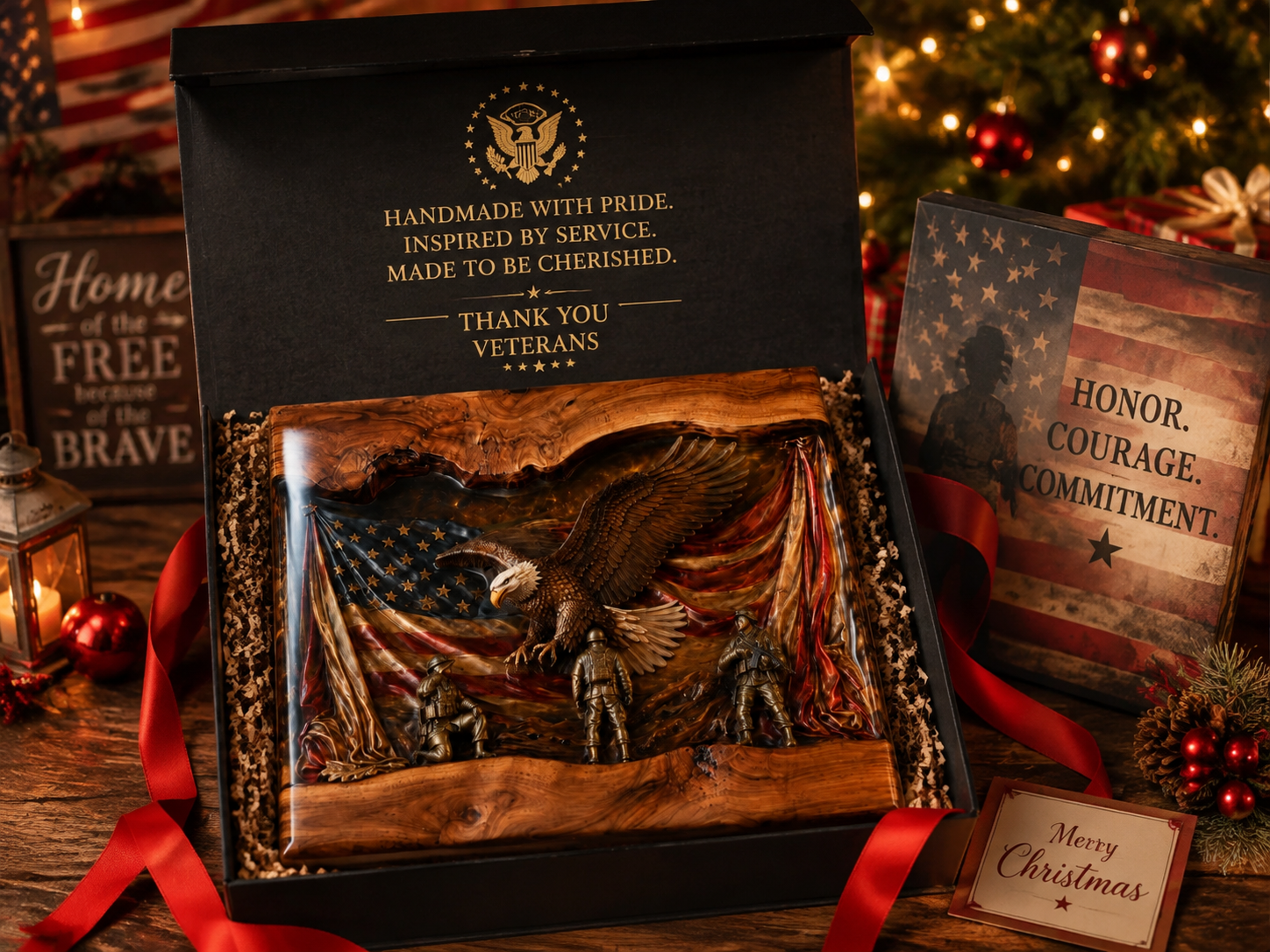 Handcrafted Veteran Memorial Display Boards (𝑴𝒂𝒓𝒕𝒉𝒂 𝑻𝒂𝒚𝒍𝒐𝒓 𝐇𝐚𝐧𝐝𝐦𝐚𝐝𝐞®) - Only 11 Left