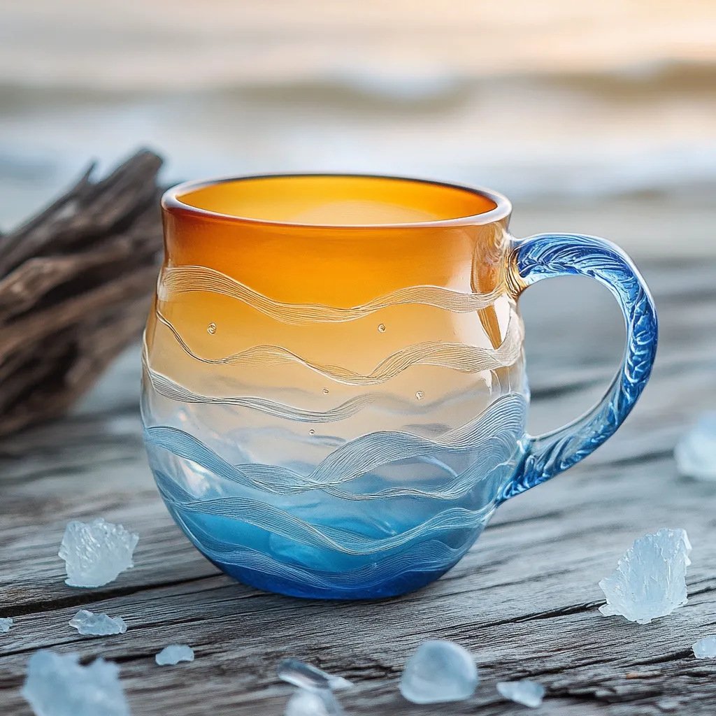 🌊Handmade Sea Glass Wave Cups