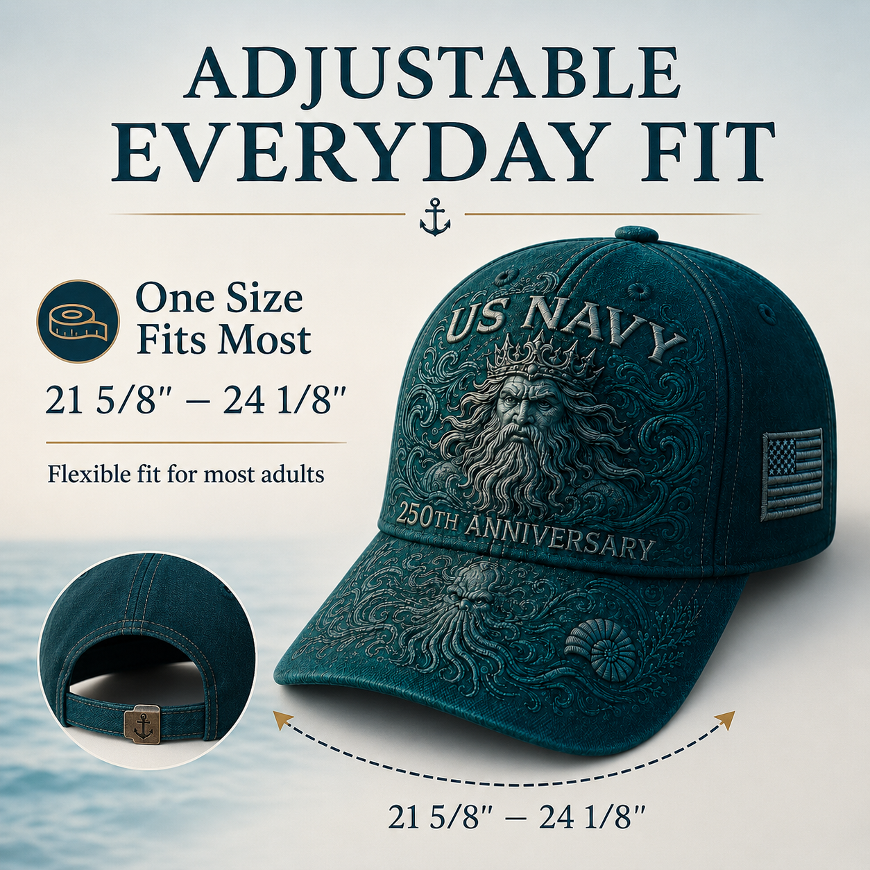 US Navy 250th Anniversary Sea-King Tribute Cap ⚓🌊