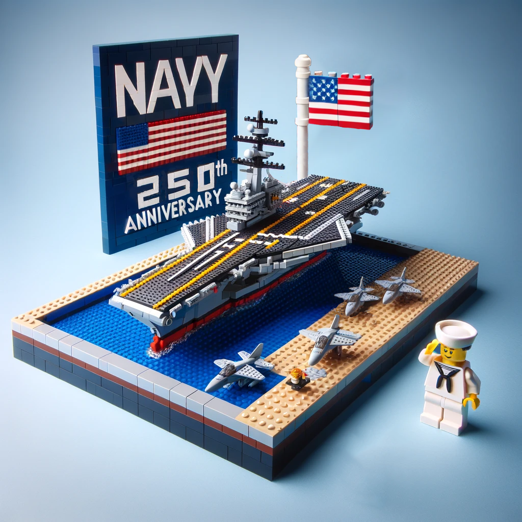 U.S. Military 250th Anniversary Patriotic Building Blocks - 100% Made in the USA