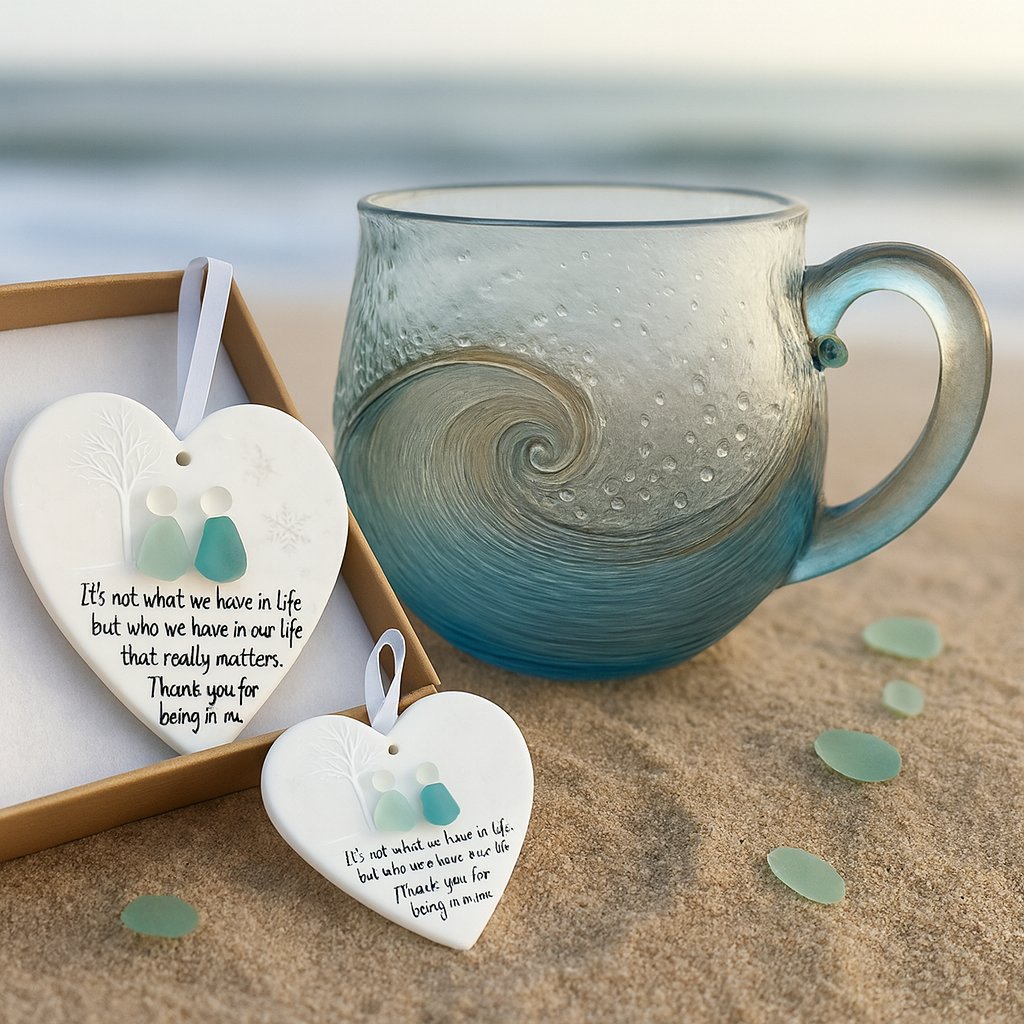 🌊Handmade Sea Glass Wave Cups