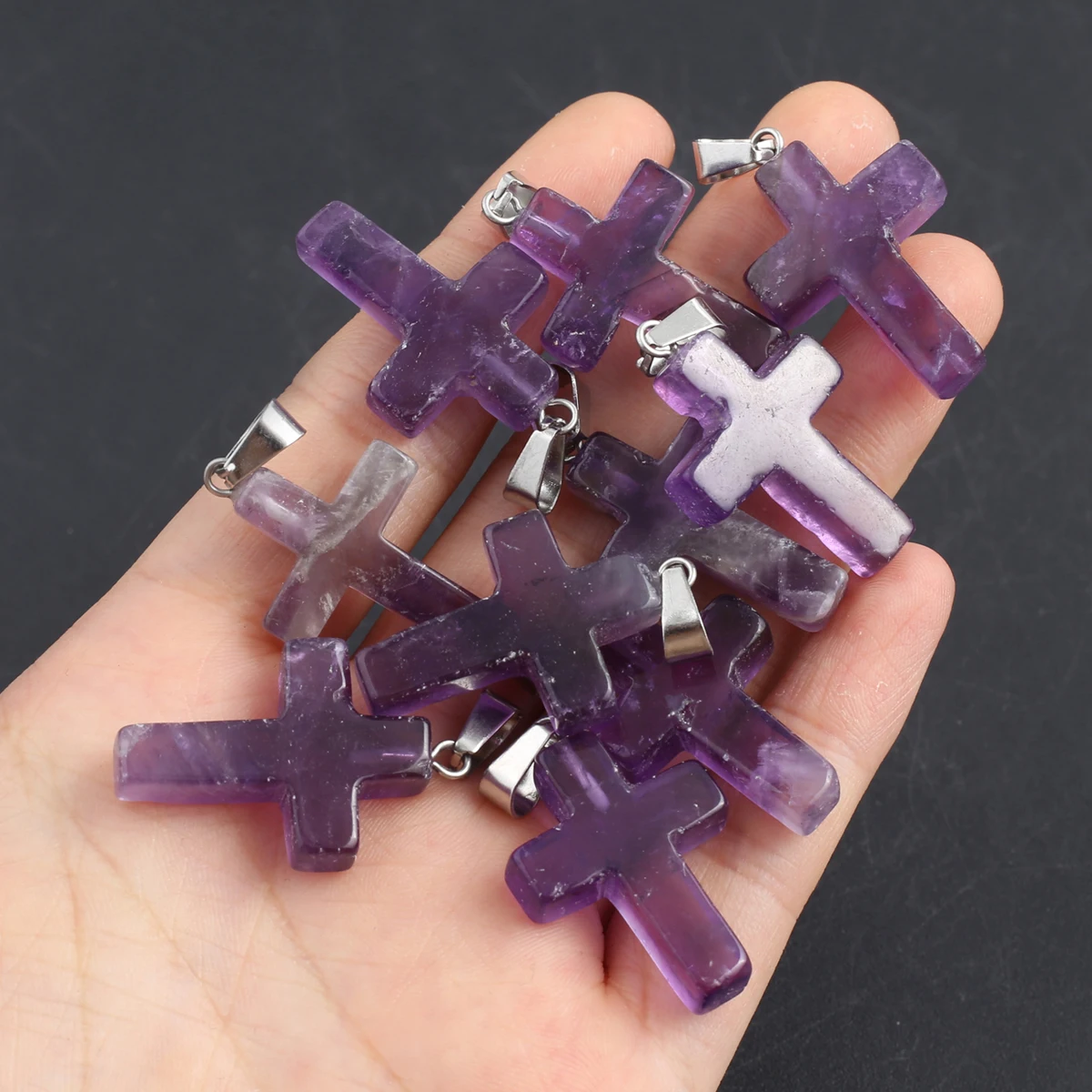 ✝️Handmade Crystal Cross Healing Heart