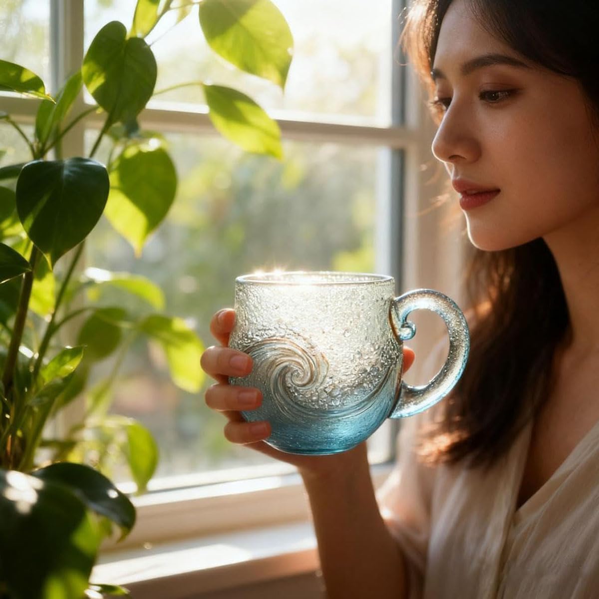 🌊Handmade Sea Glass Wave Cups