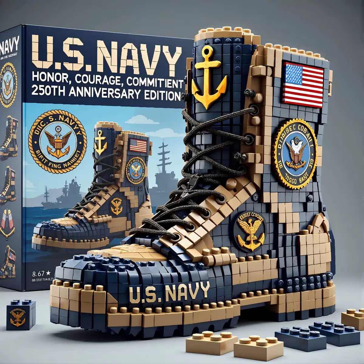 U.S. Military 250th Anniversary Commemorative Building Blocks - 100% Made in the USA
