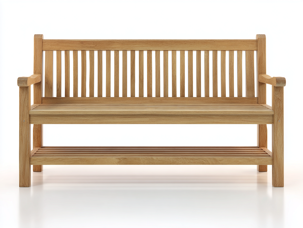 Panche da giardino - legno massello - 150x62x90 cm - legno naturale - stile classico a doghe-Lolinzidecor