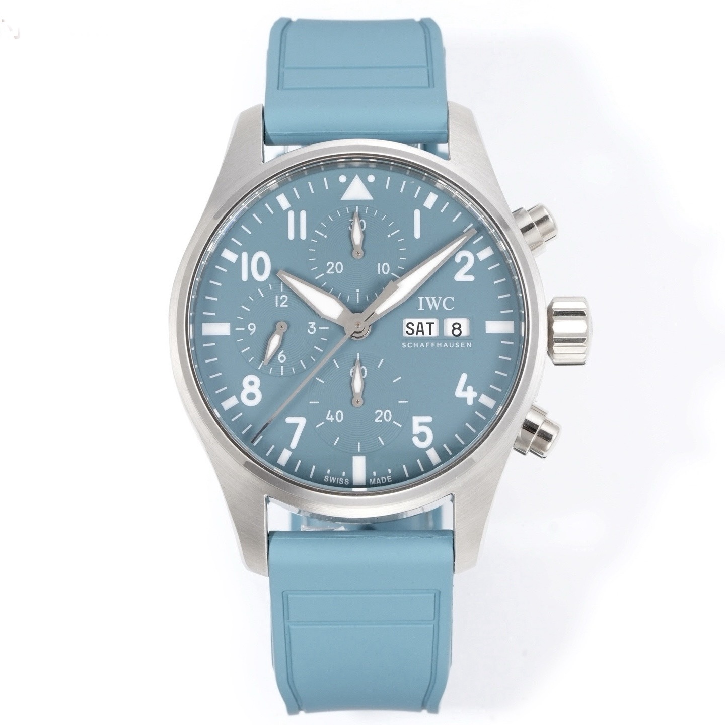 IWC Pilots Series IW388110 Men Watch AP5 Upgrade Fluororubber Strap 46H Power Reserve