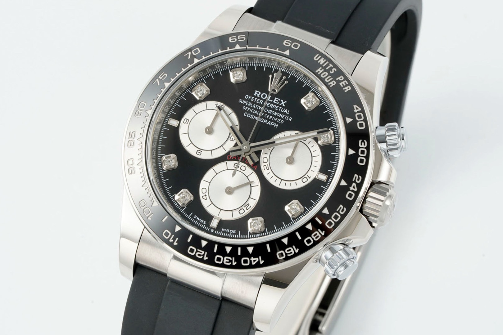 Rolex Cosmograph Daytona 40mm Rubber Strap Weighted 18K Gold‑Plated Cal.4131 Chronograph Movement