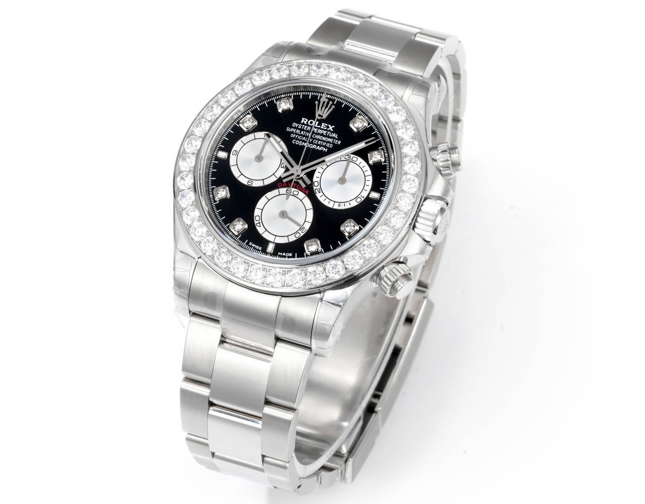 Rolex Cosmograph Daytona 40mm N+ Factory V2 Weighted Baguette Bezel Automatic Watch