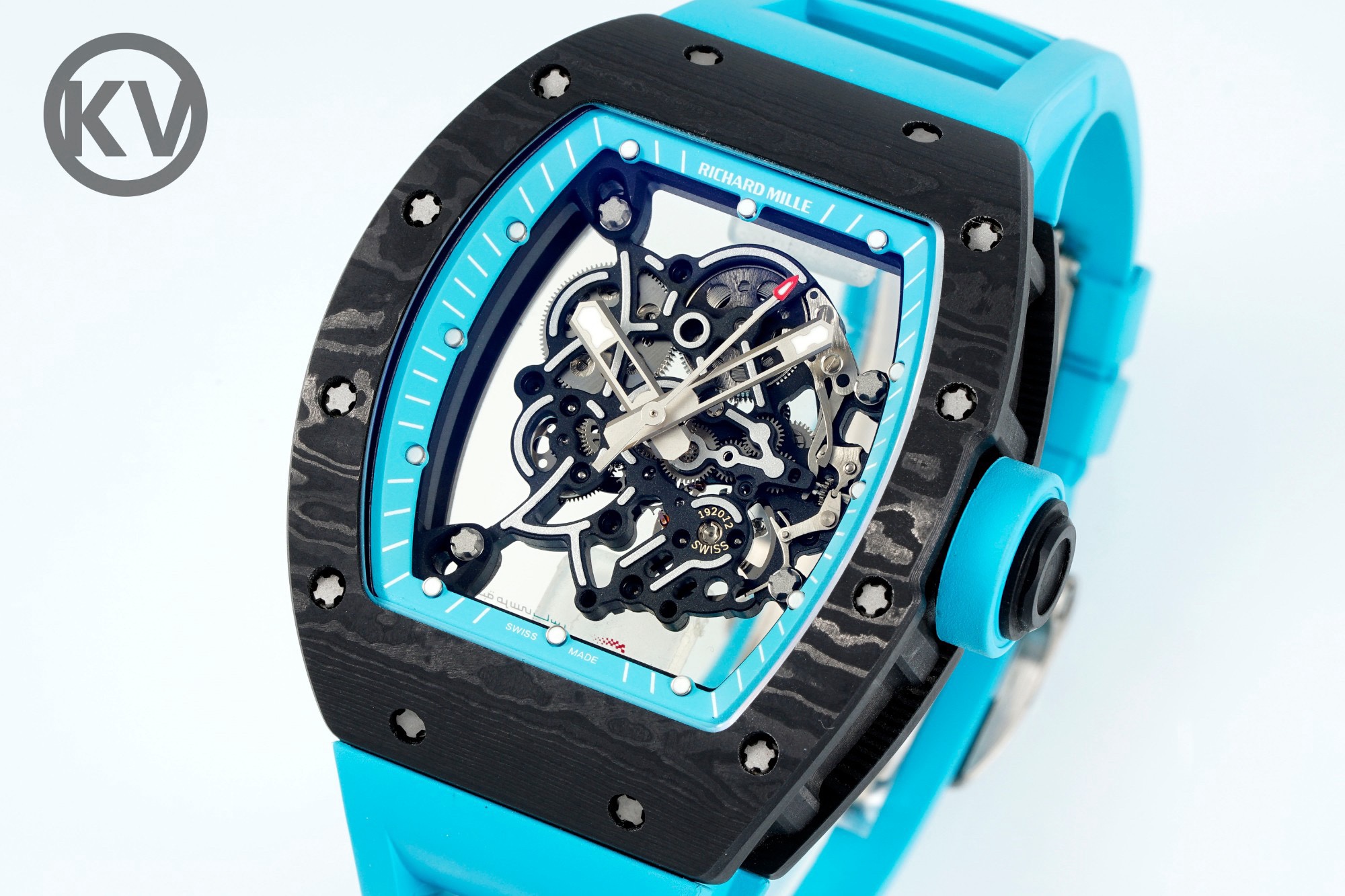 Richard Mille RM055 Tonneau Hollow Automatic Watch Light 74.3g FKM Rubber Strap