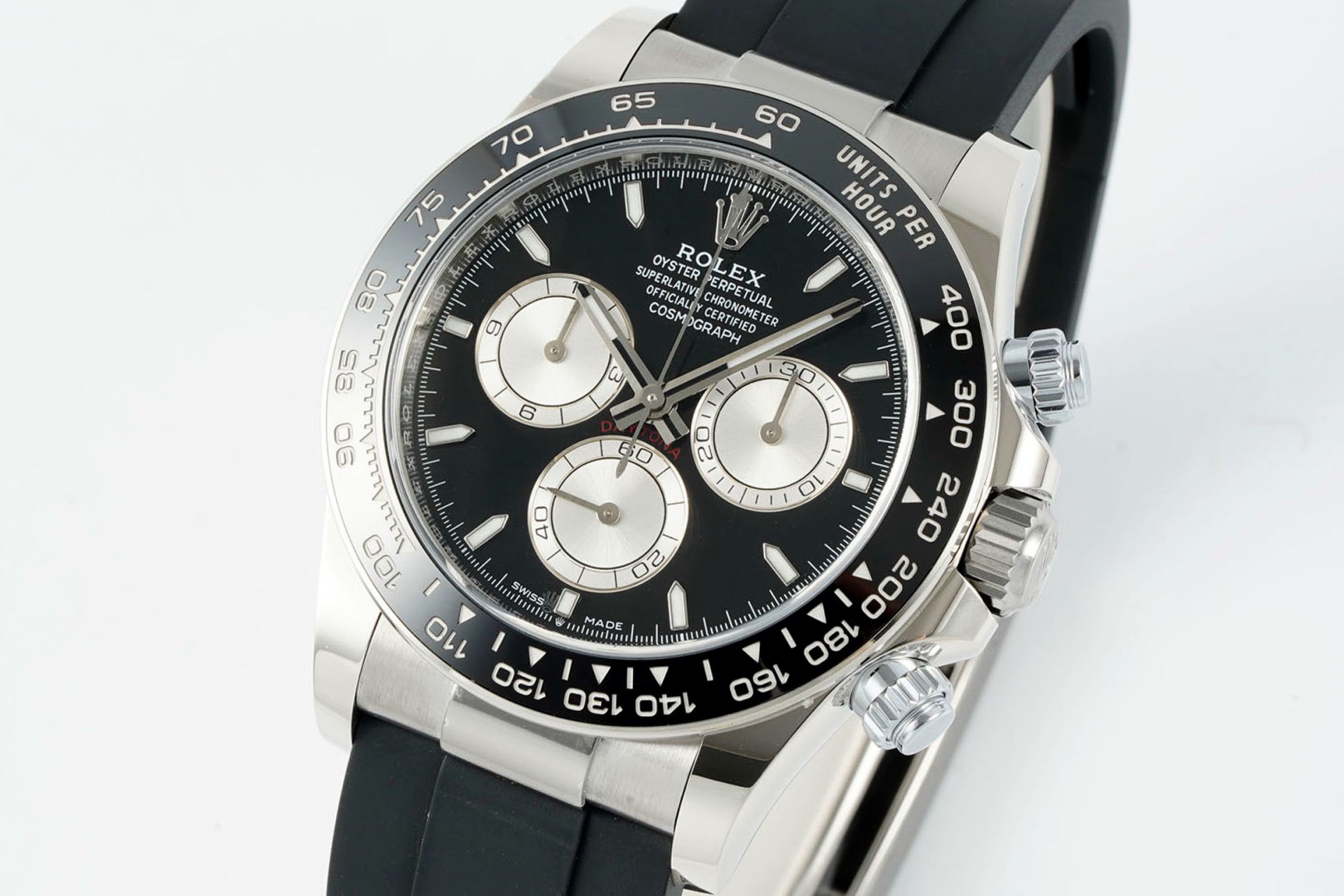 Rolex Cosmograph Daytona 18K Gold Plated Automatic Chronograph Watch Rubber Strap