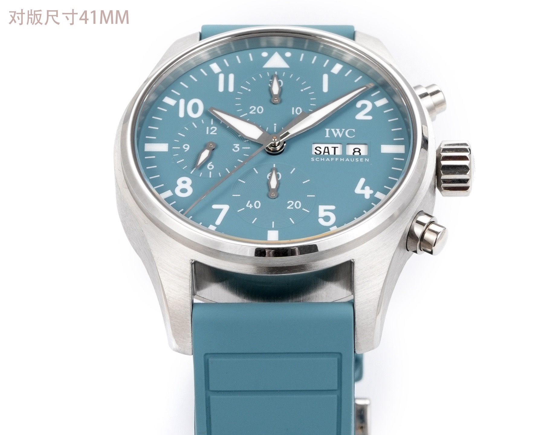 IWC Pilots Series IW388110 Men Watch AP5 Upgrade Fluororubber Strap 46H Power Reserve