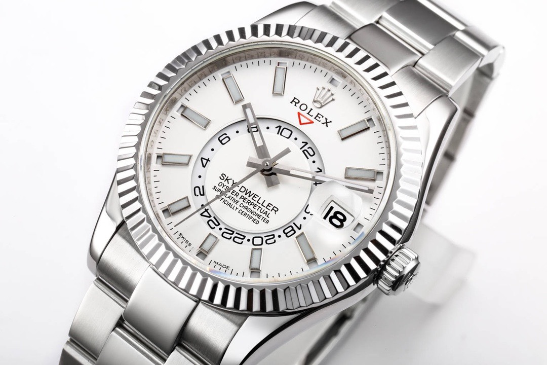 Rolex Sky‑Dweller Watch 42mm 904L Steel 9002 Automatic Movement Ring Command Bezel