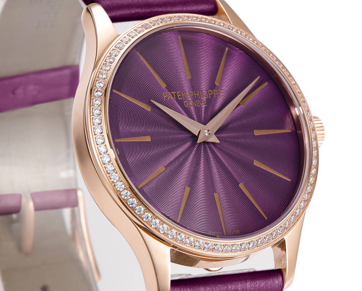 Patek Philippe Calatrava Ladies Watch 35mm | Slim Cal.240 Automatic Guilloché Dial Watch

