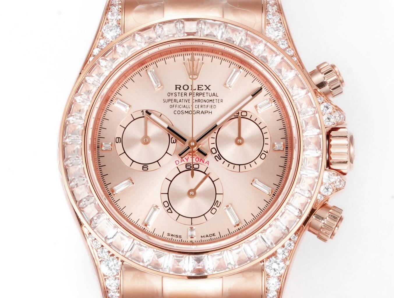 Rolex Cosmograph Daytona 40mm N+ Factory V2 Weighted Baguette Bezel Automatic Watch