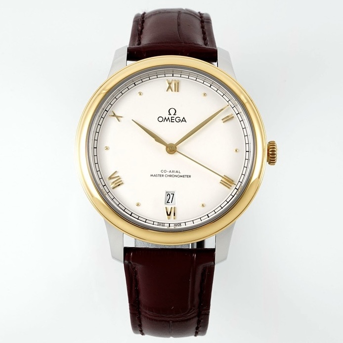 Omega De Ville Power‑Reserve Automatic Mechanical Watch, Genuine Calfskin Leather Strap