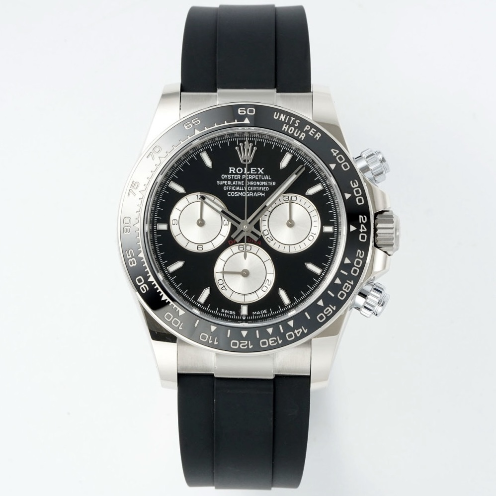 Rolex Cosmograph Daytona 18K Gold Plated Automatic Chronograph Watch Rubber Strap